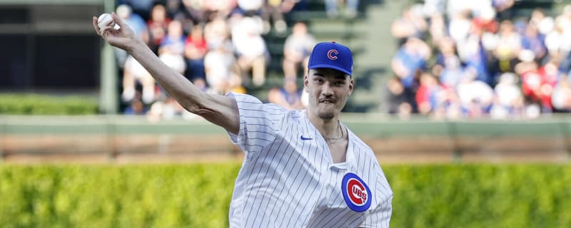 Watch: Zach Edey bombs his first pitch before Cubs game